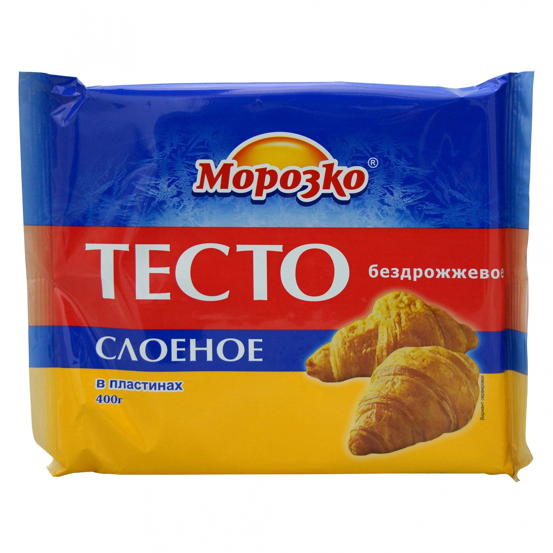Тесто слоеное бездрожжевое  "МОРОЗКО" замороженное, 400 г
