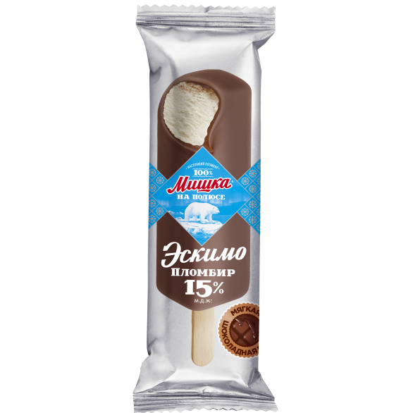 Эскимо пломбир 15% в горячем шоколаде "МИШКА НА ПОЛЮСЕ", 70 г