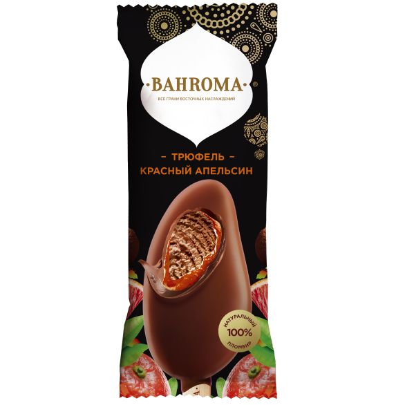  Мороженое эскимо пломбир шоколадный трюфель-красный апельсин "BAHROMA", 75 г