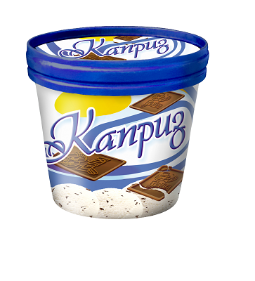 Мороженое пломбир ваниль и печенье "КАПРИЗ" стакан картон, 150 г