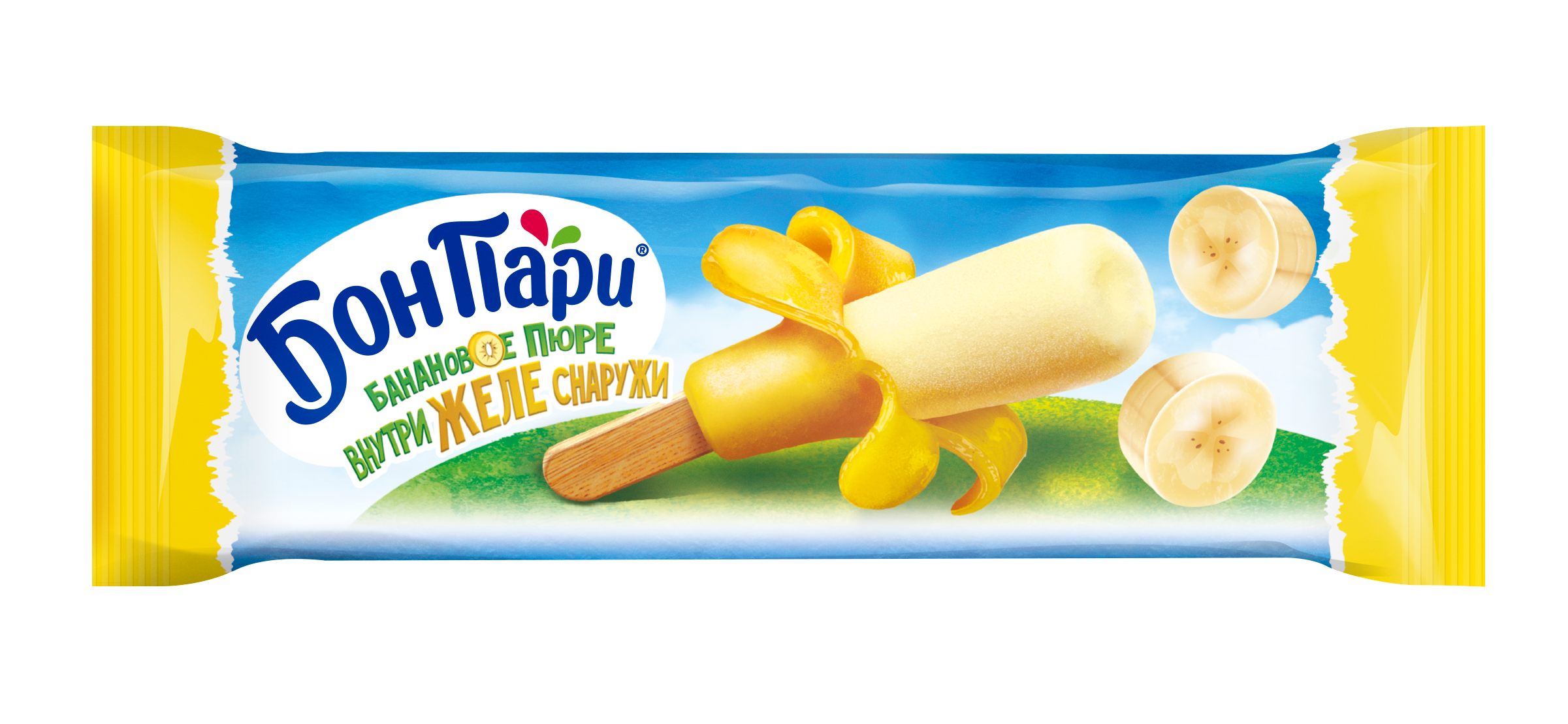 Замороженный десерт Джангли c банановым пюре "БОН ПАРИ", 45 г