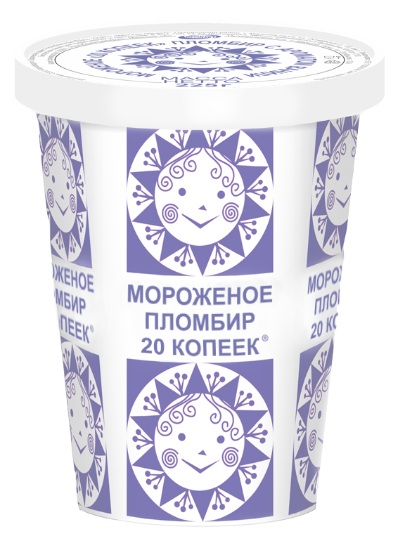 Мороженое пломбир с ароматом ванили "20 КОПЕЕК" стакан картон, 225 г Мороженое пломбир с ароматом ванили "20 КОПЕЕК" стакан картон, 225 г