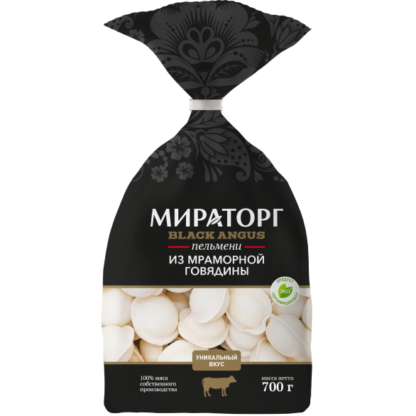 Пельмени из говядины мраморной "МИРАТОРГ" замороженные, 700 г