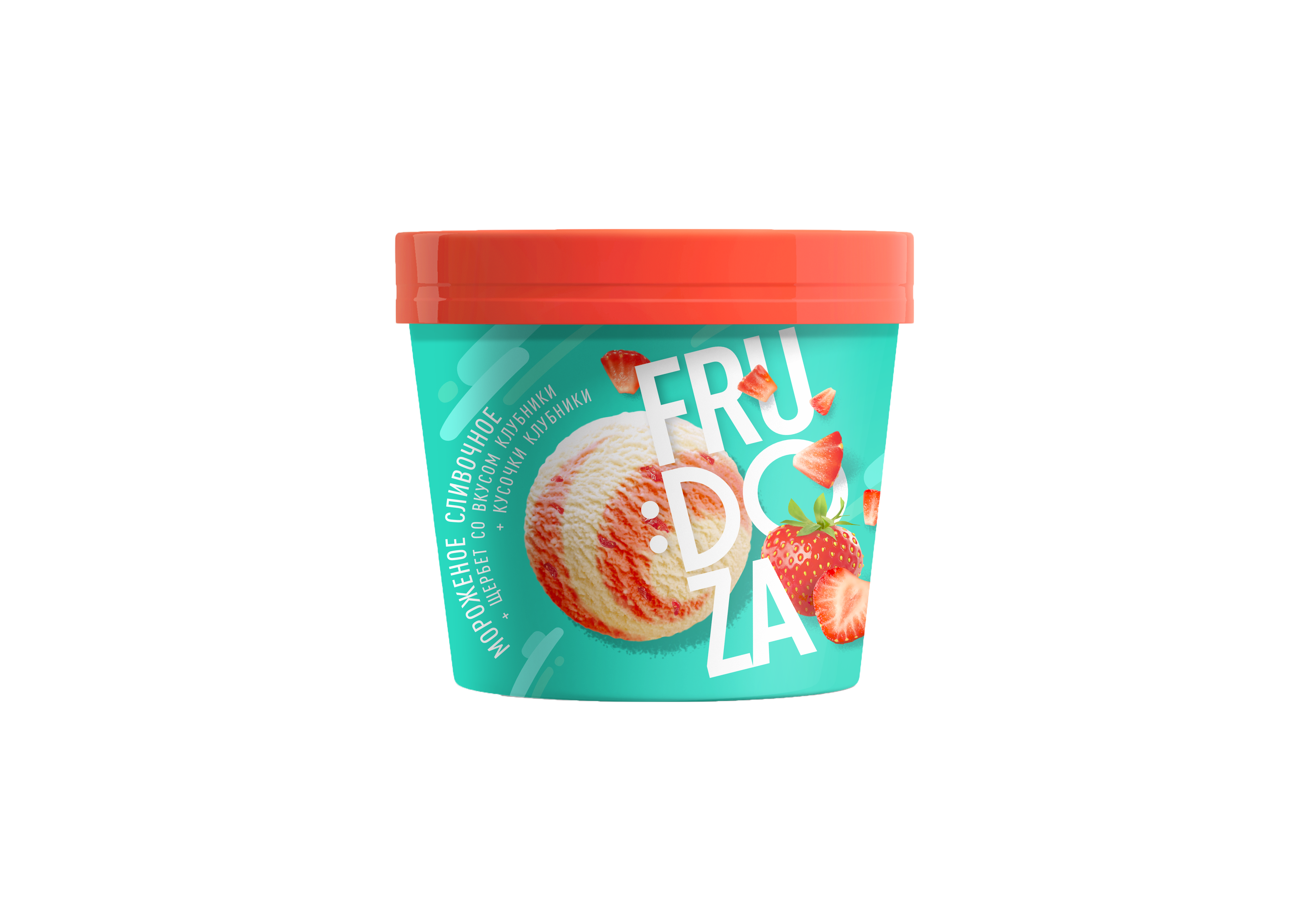 Мороженое сливочное клубника "FRUDOZA" стакан картон, 150 г