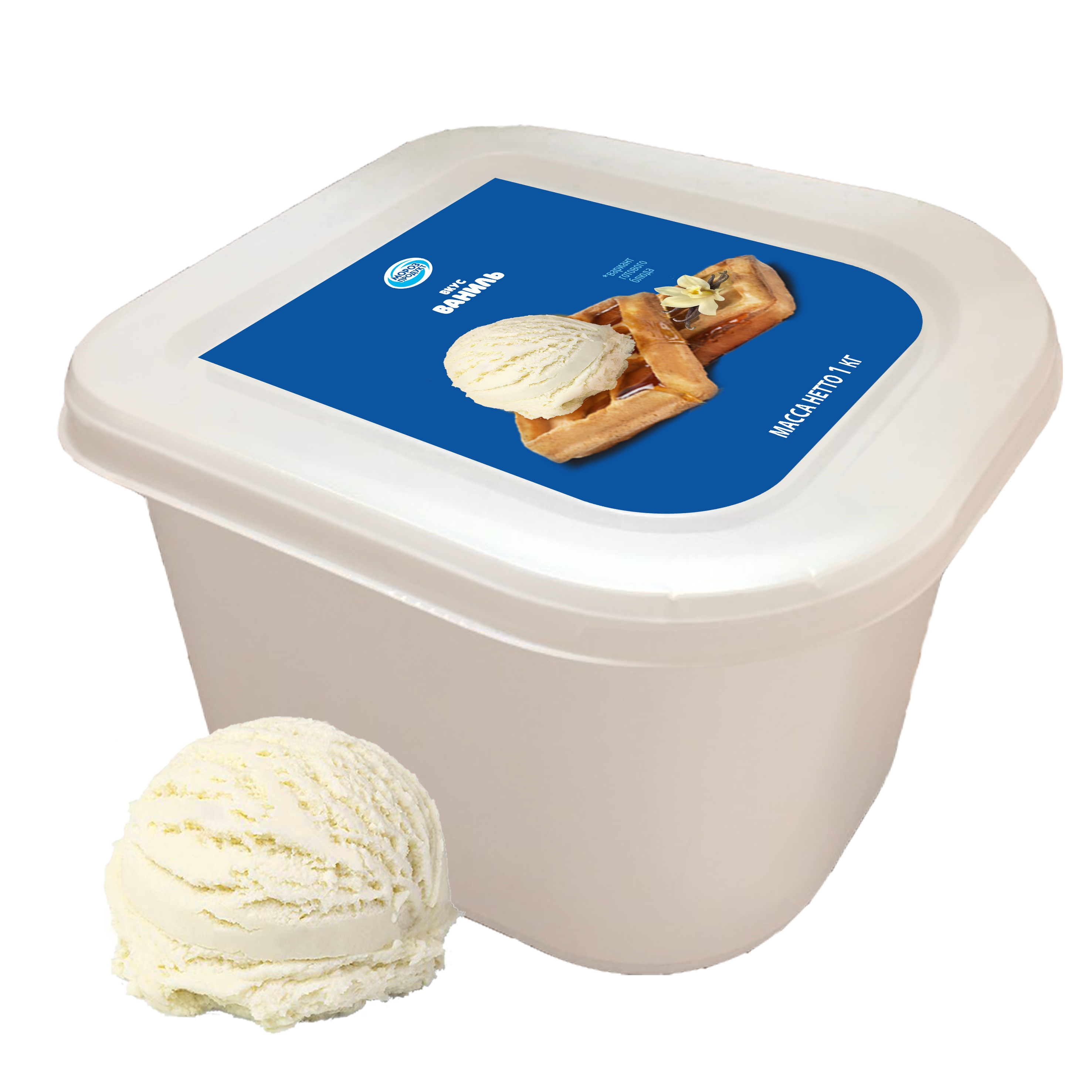 Мороженое сливочное с ароматом ванили, 1 кг