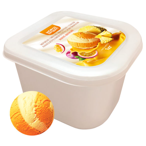 Мороженое сливочное ананас и маракуйя «МОРОЗПРОДУКТ», 1 кг