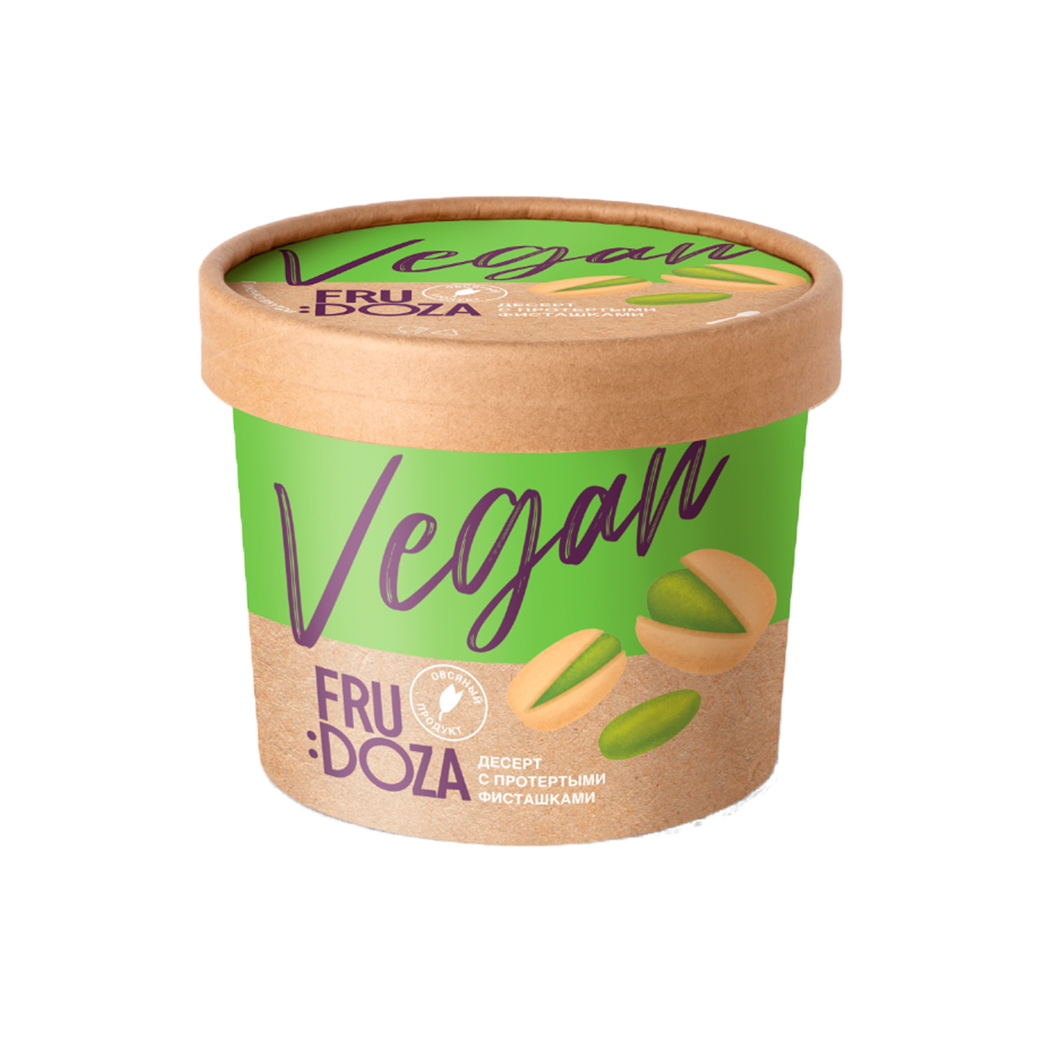 Десерт вегетарианский взбитый замороженный с протертыми фисташками «FRUDOZA VEGAN», 145 г
