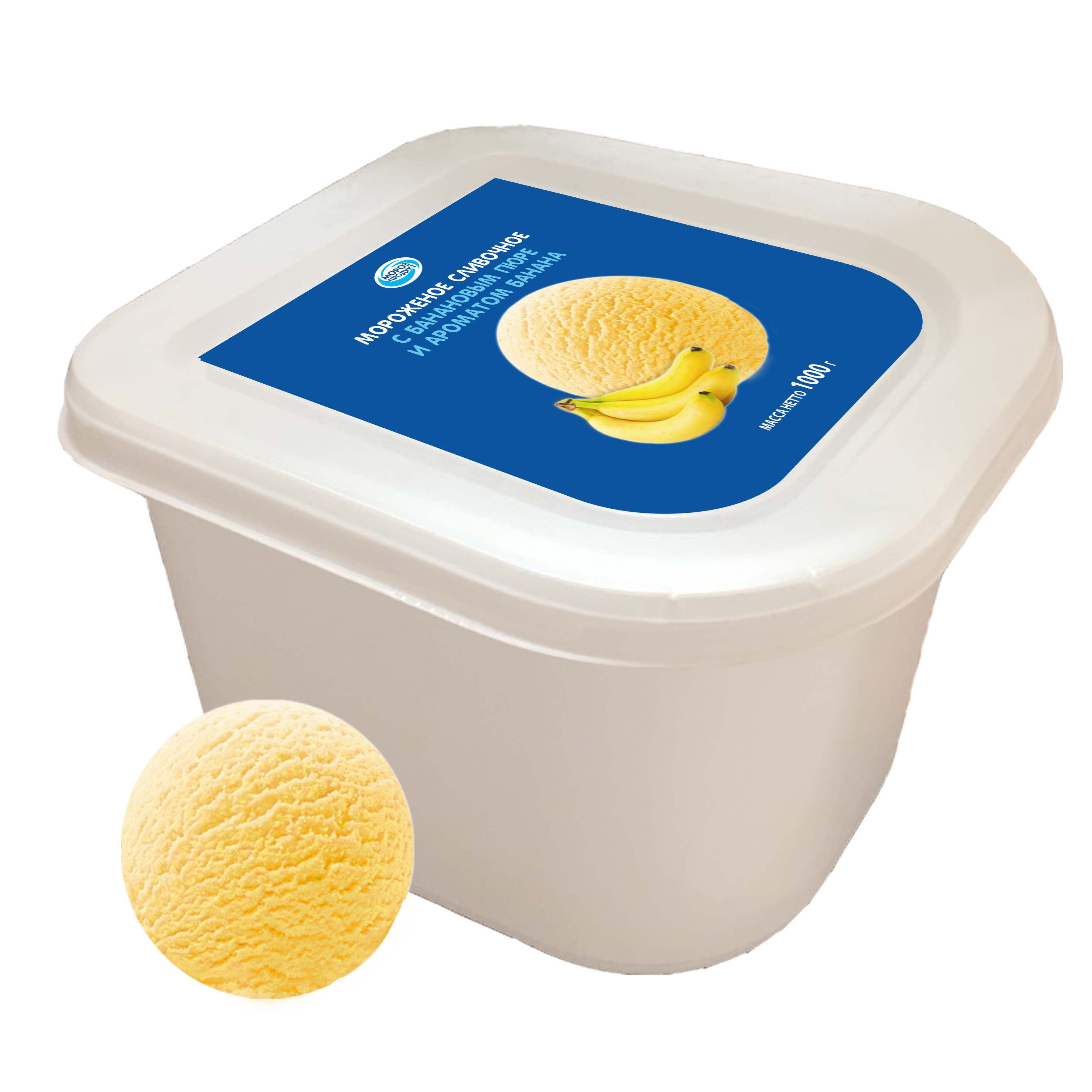 Мороженое сливочное банан кювет, 1 кг