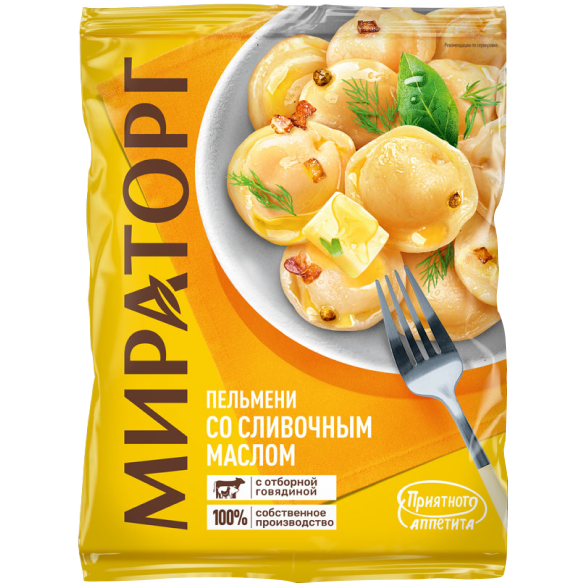 Пельмени со сливочным маслом "МИРАТОРГ" замороженные, 700 г