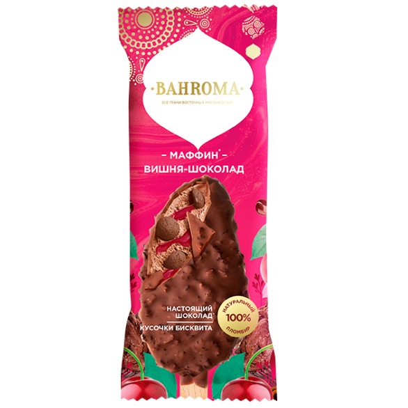  Мороженое эскимо пломбир вишня-шоколад "BAHROMA", 75 г