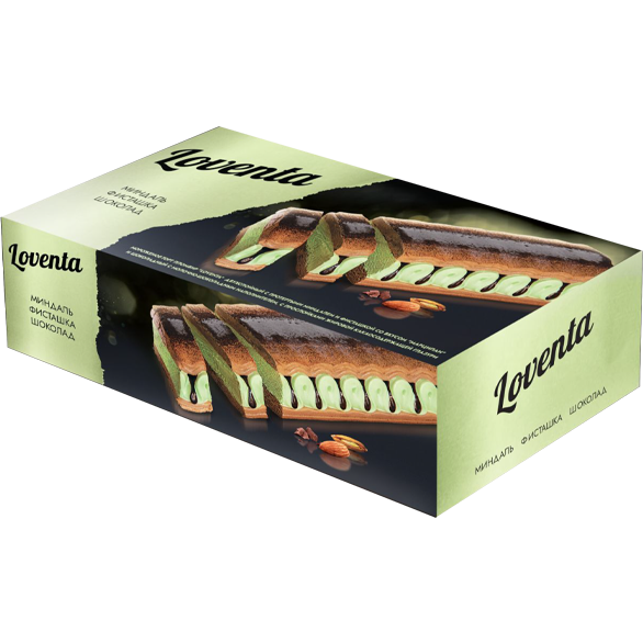 Мороженое-торт пломбир с протертыми миндалем и фисташкой со вкусом «Марципан» "LOVENTA", 500 г