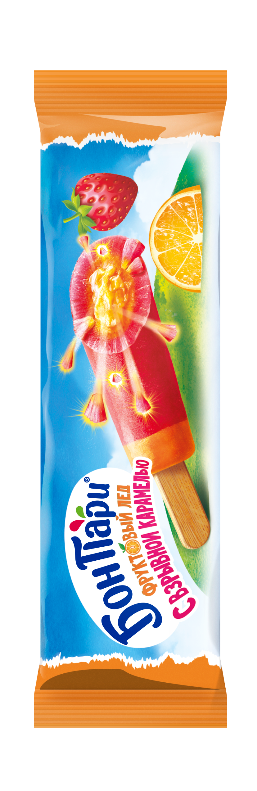 Фруктовый лед с взрывной карамелью "БОН ПАРИ" Взрывной ураган, 60 г