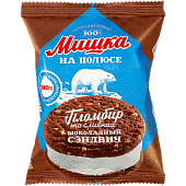 Мороженое пломбир с ароматом ванили в шоколадном печенье "МИШКА НА ПОЛЮСЕ", 85 г