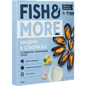 Мидии в сливочно-чесночном соусе премиум "FISH & MORE" замороженные, 500 г