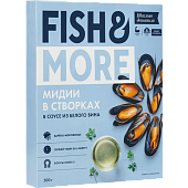 Мидии целые в соусе из белого вина премиум "FISH & MORE" замороженные, 500 г