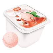 Мороженое сливочное с джемом клубника и ароматом клубники  "МОРОЗПРОДУКТ", 1 кг