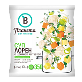 Быстрозамороженная овощная смесь суп Лорен с цветной капустой "ПЛАНЕТА ВИТАМИНОВ", 350 г