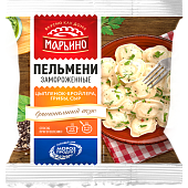 Пельмени с мясом цыпленка-бройлера, грибами, сыром "МАРЬИНО" замороженные, 400 г