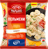Пельмени острые со свининой и говядиной "МАРЬИНО" замороженные, 400 г